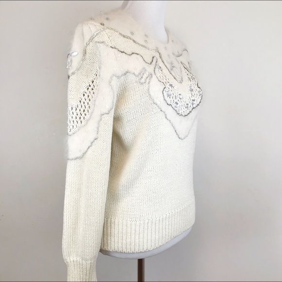 Vintage 80s Christine Embellished Beaded Sweater - Picture 3 of 8